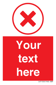 Custom red background, red cross in circle sign